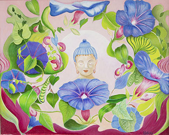 Meditation oil painting