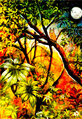 The Owl oil painting