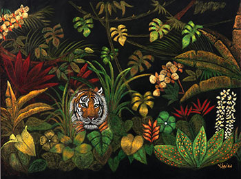 Tiger in the Forest oil painting